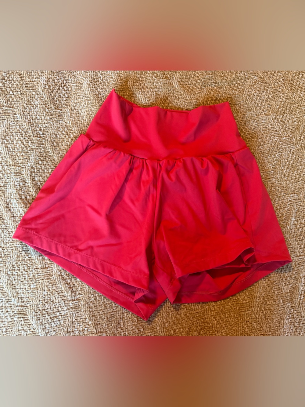 Halara SoftlyZero Airy Super High Wasted 2-in-1 Cool Touch Yoga Shorts - Red